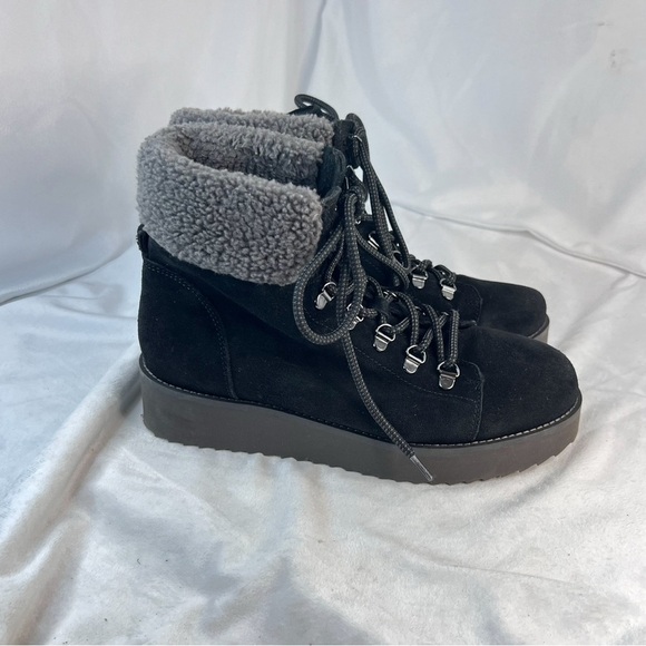 SAM EDELMAN Franc Black Suede Hiking Boots Size 9 - Picture 3 of 9